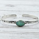 Ethiopian Opal Southwest Etched 925 Silver Cuff Bangle (RSB2-163)