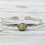 Ethiopian Opal Southwest Etched 925 Silver Cuff Bangle (RSB2-162)