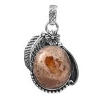 Mexican Fire Opal 1.25" 925 Sterling Silver Pendant (REXT55-8)