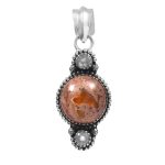 Mexican Fire Opal & Morganite 1.25" 925 Sterling Silver Pendant (REXT55-20)