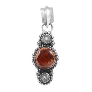 Mexican Fire Opal & Morganite 1.25" 925 Sterling Silver Pendant (REXT55-22)