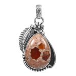 Mexican Fire Opal 1.25" 925 Sterling Silver Pendant (REXT55-9)