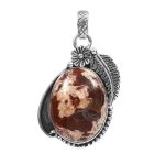 Mexican Fire Opal 1.25" 925 Sterling Silver Pendant (REXT55-10)