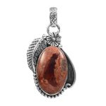 Mexican Fire Opal 1.25" 925 Sterling Silver Pendant (REXT55-11)
