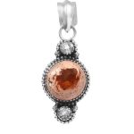 Mexican Fire Opal & Morganite 1.25" 925 Sterling Silver Pendant (REXT55-23)