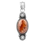 Mexican Fire Opal & Morganite 1.25" 925 Sterling Silver Pendant (REXT55-24)