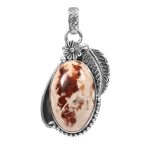 Mexican Fire Opal 1.25" 925 Sterling Silver Pendant (REXT55-13)