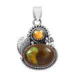 Galaxy Opal & Ethiopian Opal 1.25" 925 Sterling Silver Pendant (REXT76-147)