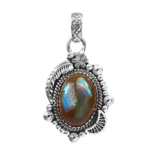 Galaxy Opal 1.25" 925 Sterling Silver Pendant (REXT76-176)