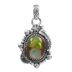 Galaxy Opal 1.25" 925 Sterling Silver Pendant (REXT76-177)