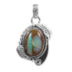 Galaxy Opal 1.25" 925 Sterling Silver Pendant (REXT76-167)