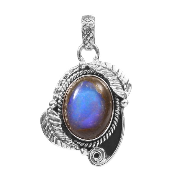 Galaxy Opal 1.25" 925 Sterling Silver Pendant (REXT76-171)