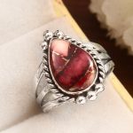 Red Rose Dahlia Turquoise Size US 10 925 Sterling Silver Ring (RS61-230)