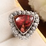 Red Rose Dahlia Turquoise Size US 10 925 Sterling Silver Ring (RS61-233)