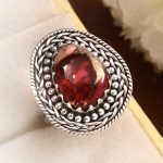 Red Rose Dahlia Turquoise 925 Sterling Silver Ring (RS61-208)