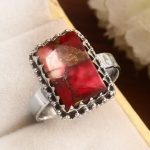 Red Rose Dahlia Turquoise Size US 11 925 Sterling Silver Ring (RS61-248)