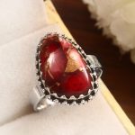 Red Rose Dahlia Turquoise Size US 10 925 Sterling Silver Ring (RS61-238)