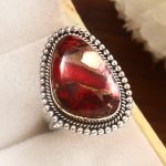 Red Rose Dahlia Turquoise Size US 9 925 Sterling Silver Ring (RS61-228)