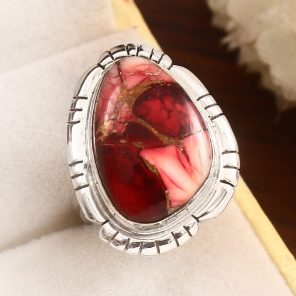 Red Rose Dahlia Turquoise Size US 7 925 Sterling Silver Ring (RS61-215)