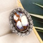 Purple Rose Dahlia Turquoise Size US 8 925 Sterling Silver Ring (RS61-276)