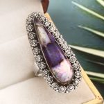 Purple Rose Dahlia Turquoise Size US 8 925 Sterling Silver Ring (RS61-286)