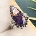Purple Rose Dahlia Turquoise Size US 7 925 Sterling Silver Ring (RS61-269)