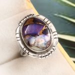 Purple Rose Dahlia Turquoise Size US 9 925 Sterling Silver Ring (RS61-321)