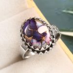 Purple Rose Dahlia Turquoise Size US 9 925 Sterling Silver Ring (RS61-300)