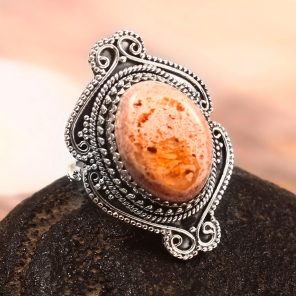 Mexican Fire Opal Size US 8 925 Sterling Silver Ring (REXT54-61)