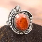 Mexican Fire Opal Adjustable 925 Sterling Silver Ring (REXT54-49)