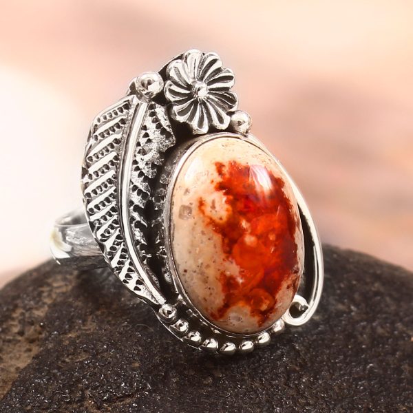 Mexican Fire Opal Size US 6 925 Sterling Silver Ring (REXT54-51)
