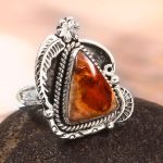 Mexican Fire Opal Adjustable 925 Sterling Silver Ring (REXT54-39)