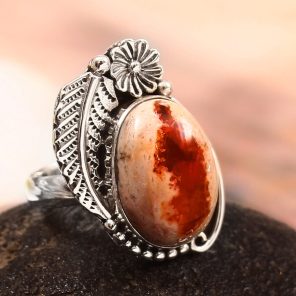 Mexican Fire Opal Size US 7 925 Sterling Silver Ring (REXT54-58)