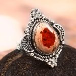 Mexican Fire Opal Size US 7 925 Sterling Silver Ring (REXT54-60)