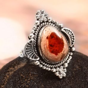 Mexican Fire Opal Size US 7 925 Sterling Silver Ring (REXT54-60)