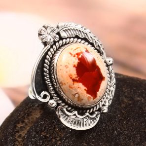 Mexican Fire Opal Adjustable 925 Sterling Silver Ring (REXT54-44)