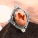 Mexican Fire Opal Size US 8 925 Sterling Silver Ring (REXT54-62)