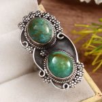 Kingman Turquoise Size US 7 925 Sterling Silver Ring (REXT55-32)