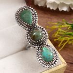 Kingman Turquoise Size US 8 925 Sterling Silver Ring (REXT55-37)