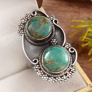 Kingman Turquoise Size US 11 925 Sterling Silver Ring (REXT55-48)