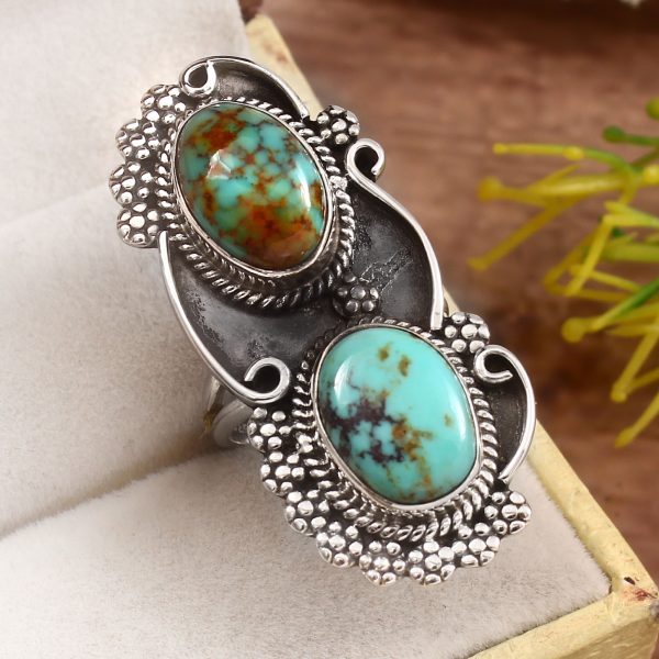 Kingman Turquoise Size US 6 925 Sterling Silver Ring (REXT55-29)