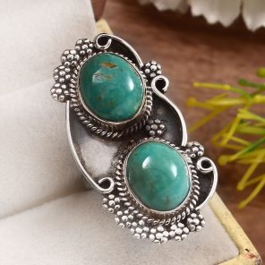 Kingman Turquoise Size US 6 925 Sterling Silver Ring (REXT55-30)