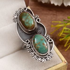 Kingman Turquoise Size US 8 925 Sterling Silver Ring (REXT55-41)