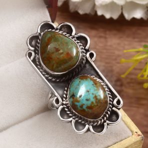Kingman Turquoise Size US 8 925 Sterling Silver Ring (REXT55-58)