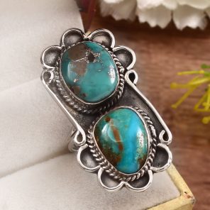 Kingman Turquoise Size US 11 925 Sterling Silver Ring (REXT55-52)