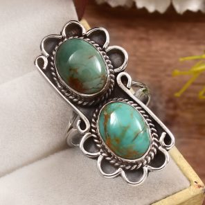 Kingman Turquoise Size US 11 925 Sterling Silver Ring (REXT55-50)