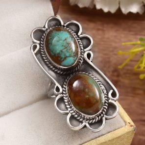 Kingman Turquoise Size US 7 925 Sterling Silver Ring (REXT55-54)