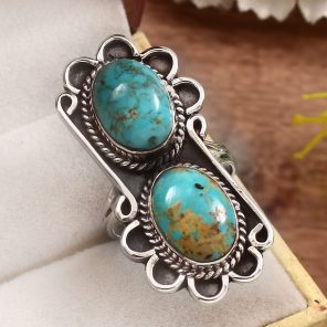 Kingman Turquoise Size US 9 925 Sterling Silver Ring (REXT55-64)