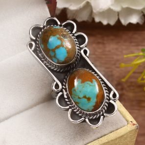 Kingman Turquoise Size US 6 925 Sterling Silver Ring (REXT55-60)