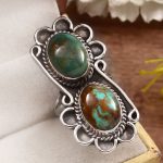 Kingman Turquoise Size US 7 925 Sterling Silver Ring (REXT55-55)